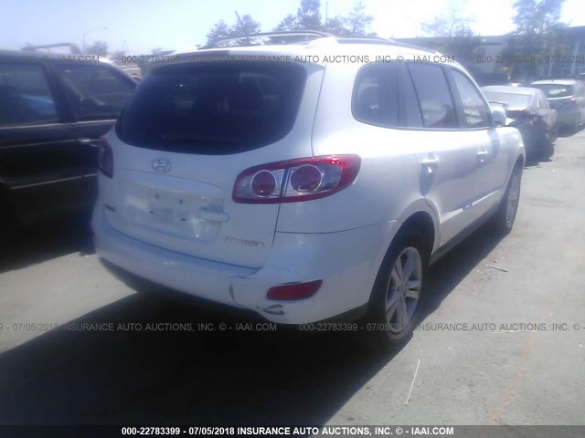 5NMSH4AG1AH394386 - 2010 HYUNDAI SANTA FE SE WHITE photo 4