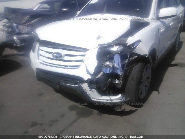 5NMSH4AG1AH394386 - 2010 HYUNDAI SANTA FE SE WHITE photo 6