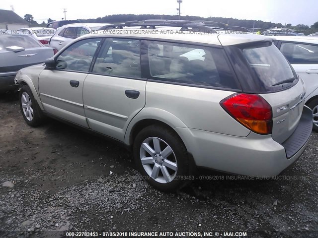 4S4BP61C776320127 - 2007 SUBARU LEGACY OUTBACK 2.5I CREAM photo 3