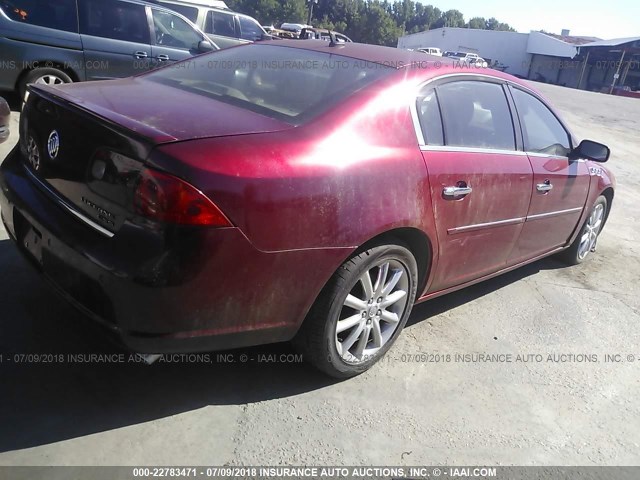 1G4HE57Y36U219867 - 2006 BUICK LUCERNE CXS RED photo 4