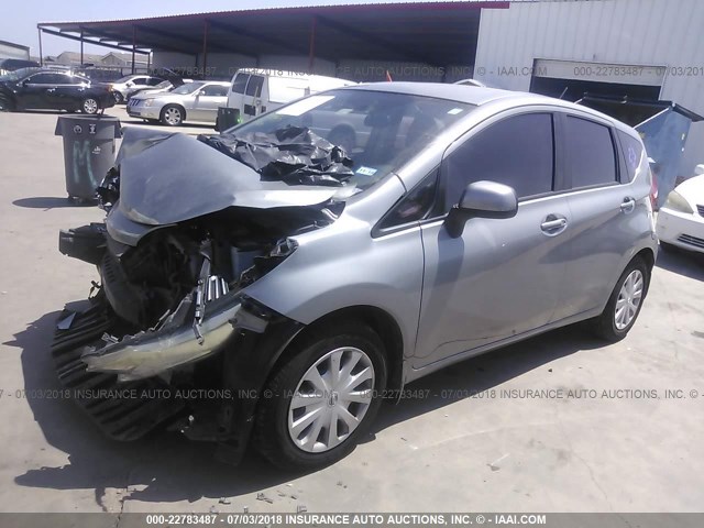 3N1CE2CP1EL433293 - 2014 NISSAN VERSA NOTE S/S PLUS/SV/SL GRAY photo 2