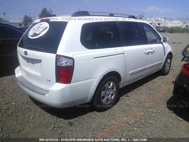 KNDMB233486218559 - 2008 KIA SEDONA EX/LX WHITE photo 4