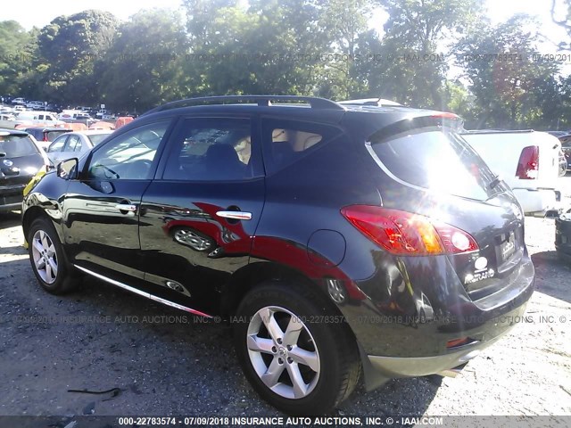 JN8AZ18U59W010643 - 2009 NISSAN MURANO S/SL BLACK photo 3