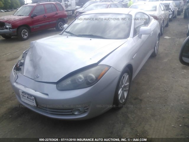 KMHHM66D38U280615 - 2008 HYUNDAI TIBURON GS SILVER photo 2