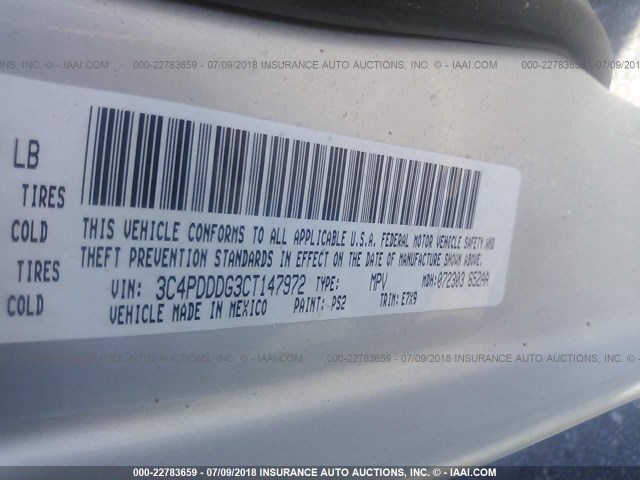 3C4PDDDG3CT147972 - 2012 DODGE JOURNEY CREW SILVER photo 9