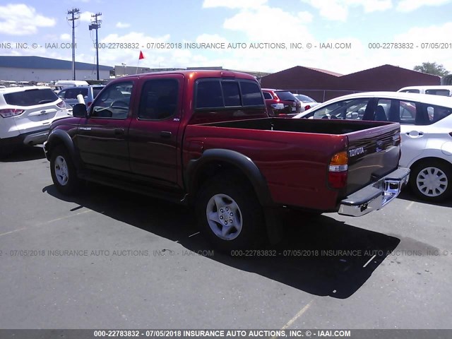 5TEGM92N63Z249374 - 2003 TOYOTA TACOMA DOUBLE CAB PRERUNNER RED photo 3