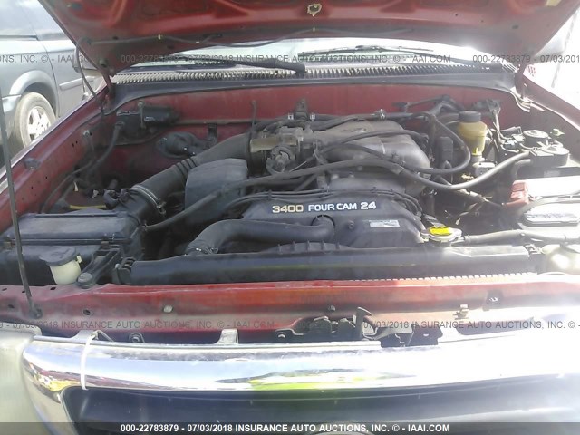 4TASN92N5YZ602029 - 2000 TOYOTA TACOMA XTRACAB PRERUNNER მუქწითელი ფოტო 10