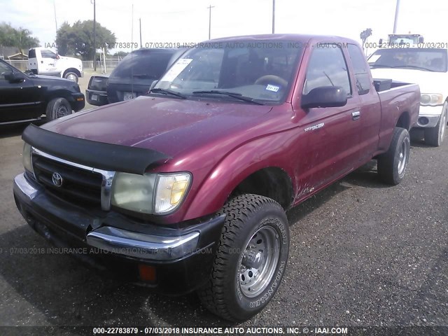 4TASN92N5YZ602029 - 2000 TOYOTA TACOMA XTRACAB PRERUNNER მუქწითელი ფოტო 2