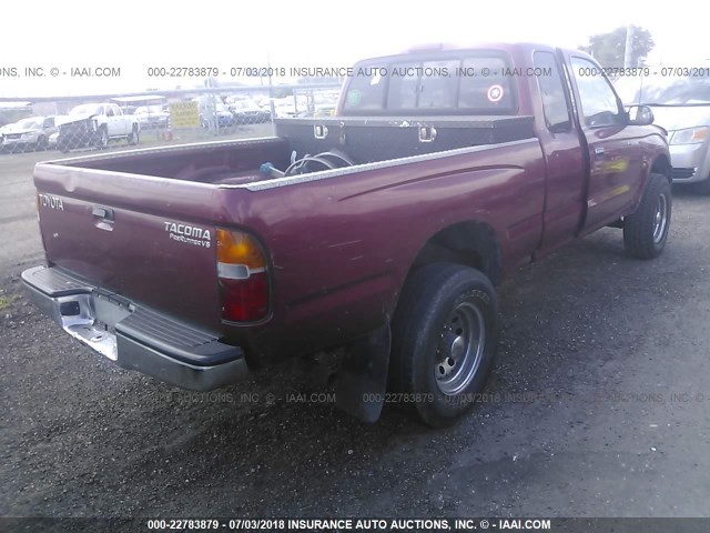 4TASN92N5YZ602029 - 2000 TOYOTA TACOMA XTRACAB PRERUNNER მუქწითელი ფოტო 4