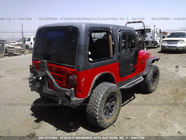 1J4FY29SXPP258220 - 1993 JEEP WRANGLER / YJ  RED photo 4