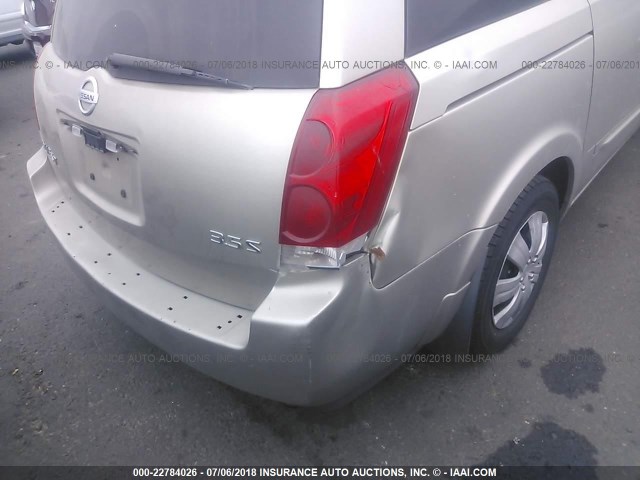 5N1BV28U74N306968 - 2004 NISSAN QUEST S/SE/SL GOLD photo 6