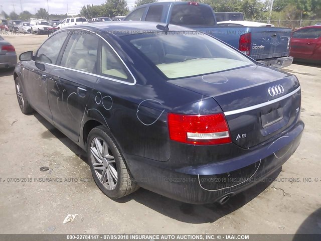 WAUDH74FX6N092289 - 2006 AUDI A6 3.2 QUATTRO BLUE photo 3