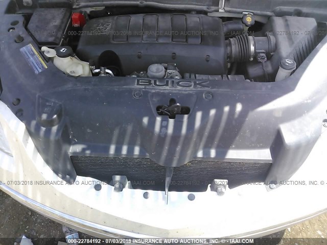 5GALRBED3AJ116087 - 2010 BUICK ENCLAVE CXL 白色 照片 10