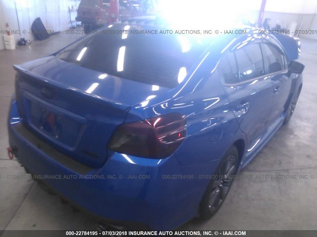 JF1VA1A60J9824627 - 2018 SUBARU WRX BLUE photo 4