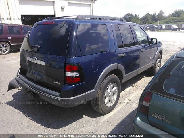 1FMEU73E16ZA05380 - 2006 FORD EXPLORER XLT BLUE photo 4