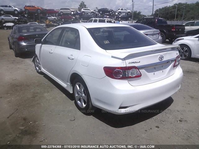 2T1BU4EE5DC982595 - 2013 TOYOTA COROLLA S/LE WHITE photo 3