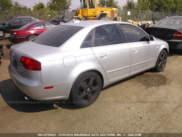 WAUDF68EX5A494627 - 2005 AUDI A4 2.0T QUATTRO SILVER photo 4