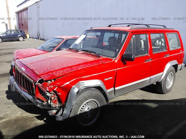 1J4FJ78S9TL181893 - 1996 JEEP CHEROKEE COUNTRY RED photo 2