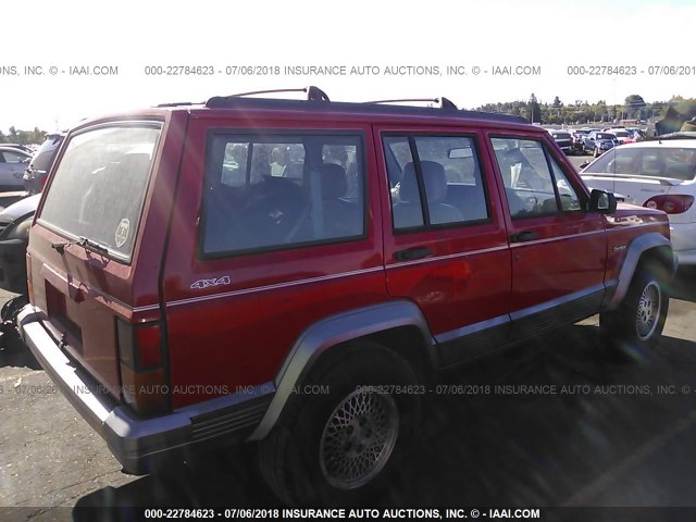 1J4FJ78S9TL181893 - 1996 JEEP CHEROKEE COUNTRY RED photo 4