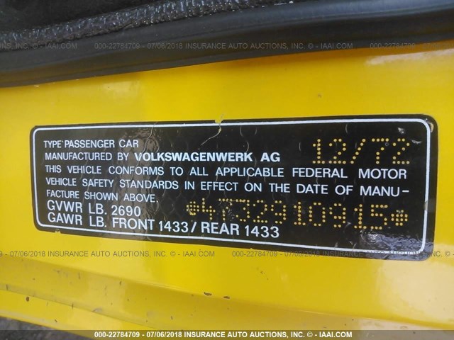 4732910915 - 1973 PORSCHE 914 YELLOW photo 9