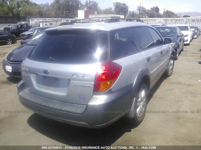 4S4BP61C256377378 - 2005 SUBARU LEGACY OUTBACK 2.5I SILVER photo 4