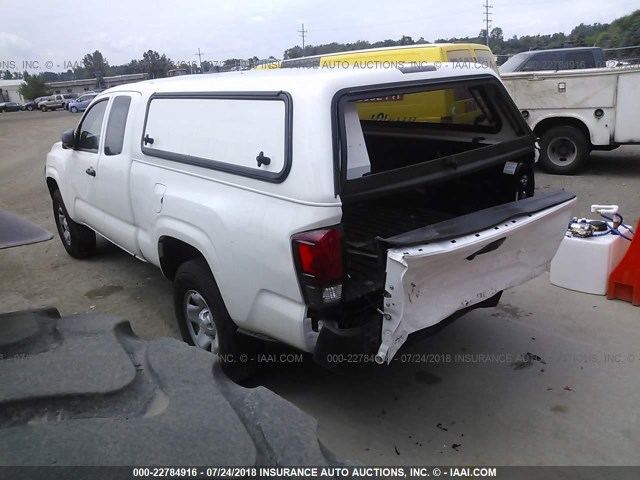 5TFRX5GN4JX111399 - 2018 TOYOTA TACOMA ACCESS CAB/SR/SR5/TRD SPT WHITE photo 3