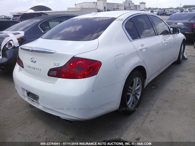 JN1CV6AP8BM303801 - 2011 INFINITI G37 SPORT WHITE photo 4