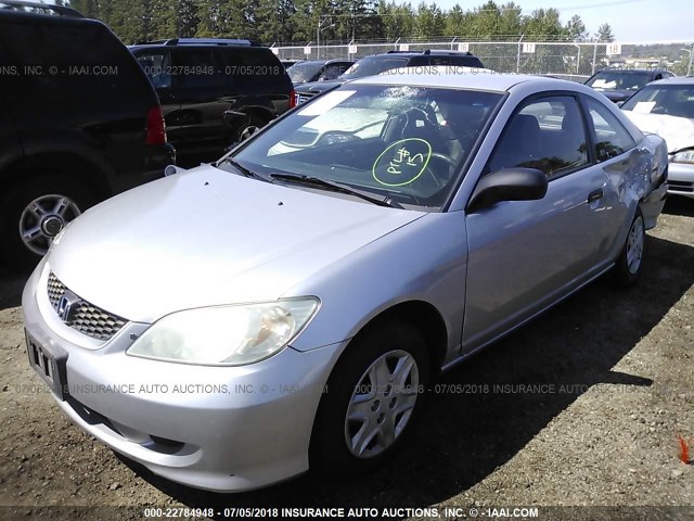 1HGEM22134L066043 - 2004 HONDA CIVIC DX VP SILVER photo 2
