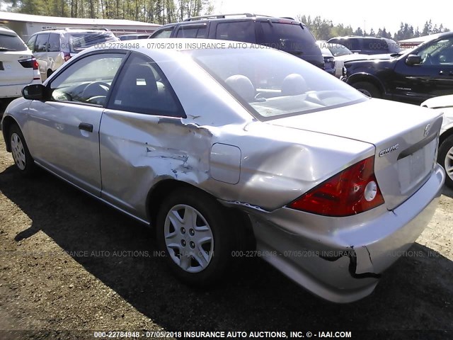 1HGEM22134L066043 - 2004 HONDA CIVIC DX VP SILVER photo 3