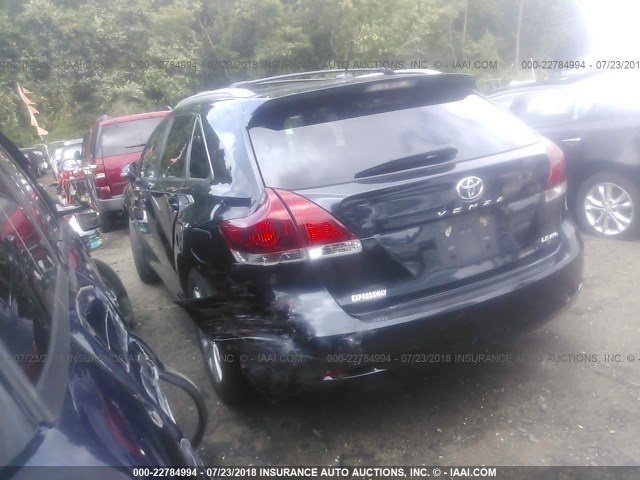 4T3BA3BB3DU040550 - 2013 TOYOTA VENZA LE/XLE BLACK photo 3