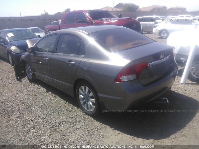 2HGFA16919H529096 - 2009 HONDA CIVIC EXL GRAY photo 3