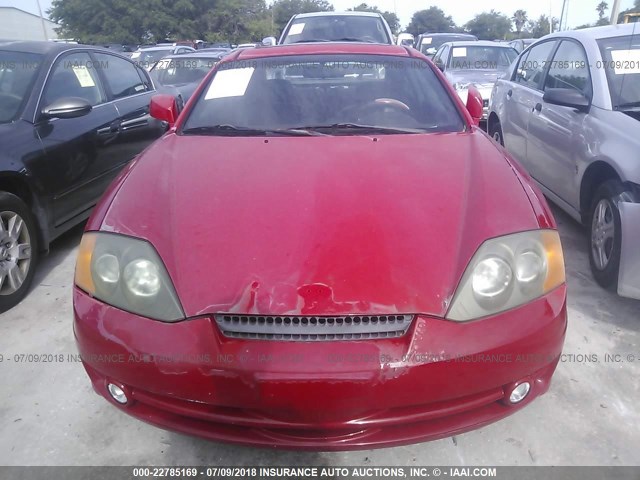 KMHHN65F93U066673 - 2003 HYUNDAI TIBURON GT RED photo 6