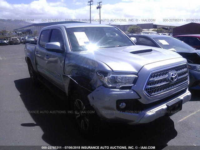 3TMAZ5CN1HM029191 - 2017 TOYOTA TACOMA DBL CAB/SR5/TRD SPORT/OR SILVER photo 1