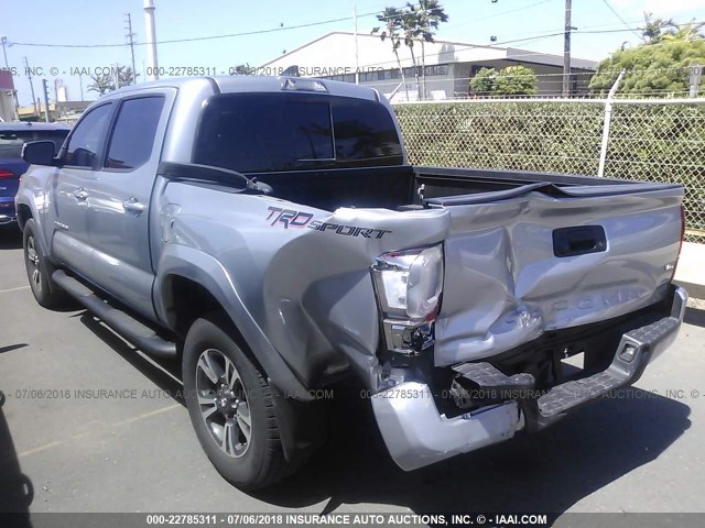 3TMAZ5CN1HM029191 - 2017 TOYOTA TACOMA DBL CAB/SR5/TRD SPORT/OR SILVER photo 3