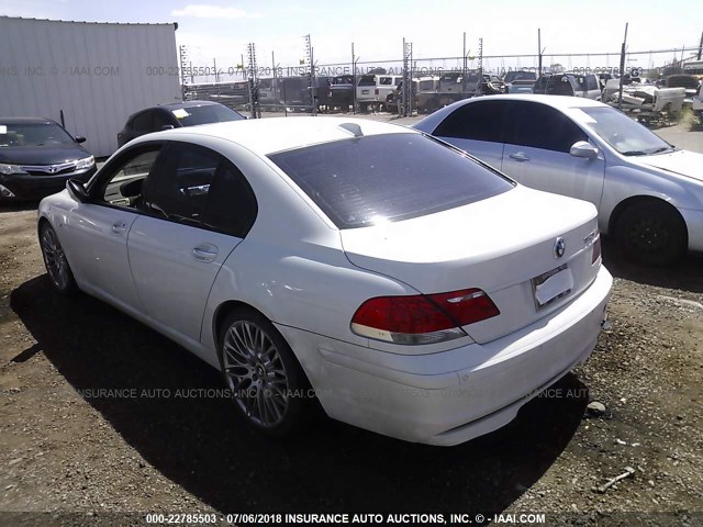 WBAHL83597DT09417 - 2007 BMW 750 I WHITE photo 3