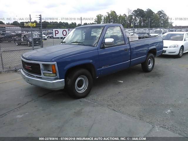 1GTDC14ZXRZ563024 - 1994 GMC SIERRA C1500 BLUE photo 2