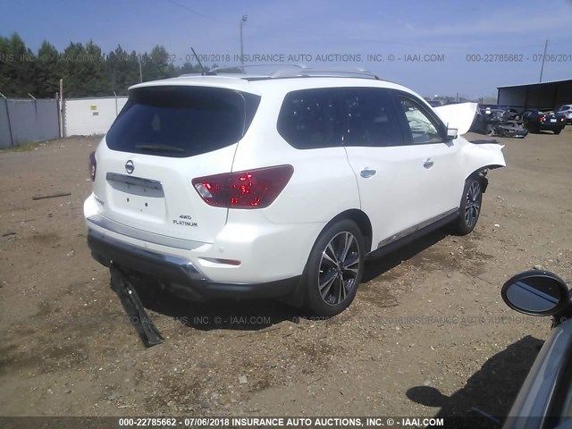 5N1DR2MM5JC626865 - 2018 NISSAN PATHFINDER S/SV/SL/PLATINUM WHITE photo 4