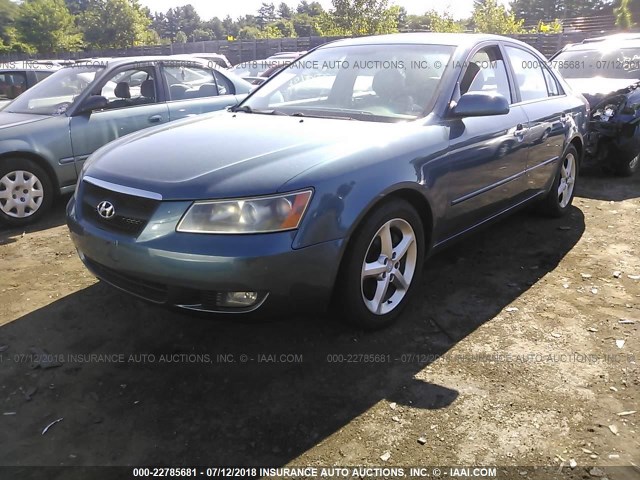 5NPEU46F26H027239 - 2006 HYUNDAI SONATA GLS/LX BLUE photo 2