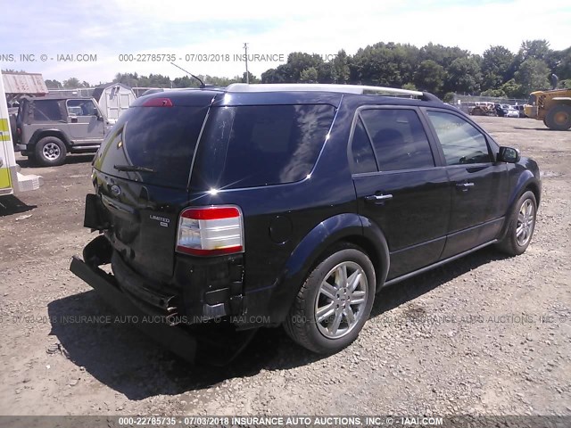 1FMDK06W08GA12557 - 2008 FORD TAURUS X LIMITED BLUE photo 4