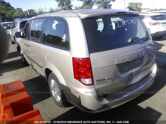 2C4RDGBG5CR343122 - 2012 DODGE GRAND CARAVAN SE GOLD photo 3