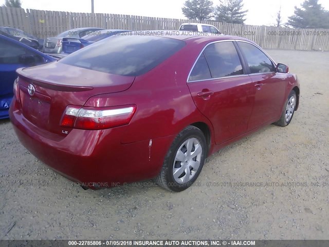 4T1BE46KX9U322754 - 2009 TOYOTA CAMRY SE/LE/XLE RED photo 4