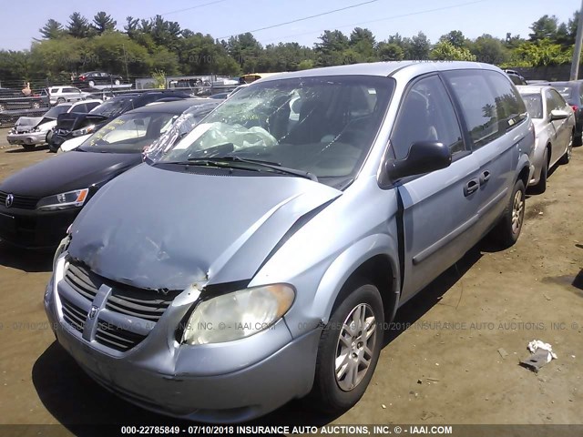 1D4GP24R15B328816 - 2005 DODGE GRAND CARAVAN SE BLUE photo 2