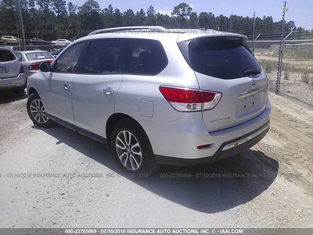 5N1AR2MN0DC636302 - 2013 NISSAN PATHFINDER S/SV/SL/PLATINUM 银色 照片 3