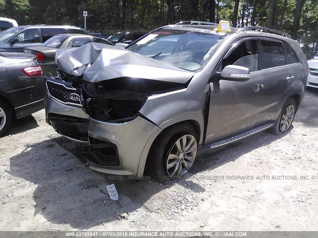 5XYKWDA23DG356103 - 2013 KIA SORENTO SX GRAY photo 2