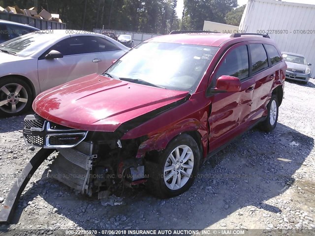 3C4PDCBG8FT556597 - 2015 DODGE JOURNEY SXT RED photo 2