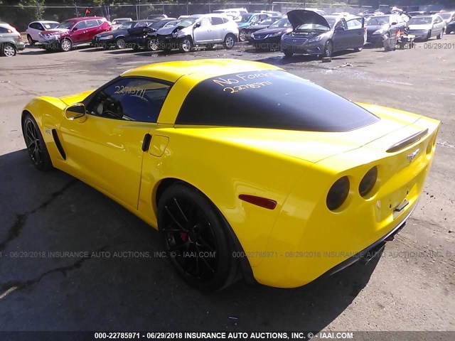 1G1YZ26E495110260 - 2009 CHEVROLET CORVETTE Z06 YELLOW photo 3