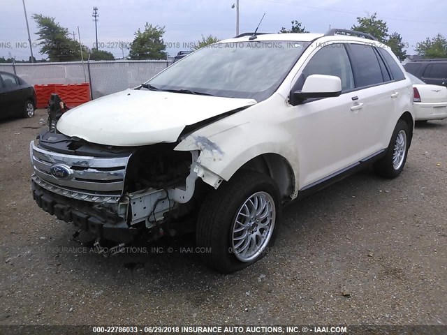 2FMDK48C68BA73994 - 2008 FORD EDGE SEL WHITE photo 2