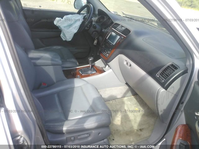 2HNYD18603H512308 - 2003 ACURA MDX TOURING SILVER photo 5