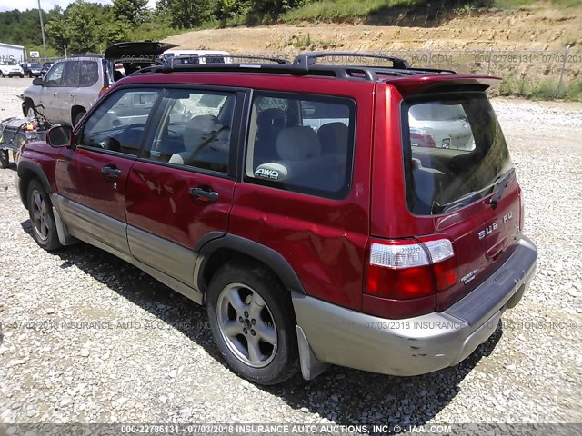 JF1SF655X1H738881 - 2001 SUBARU FORESTER S RED photo 3