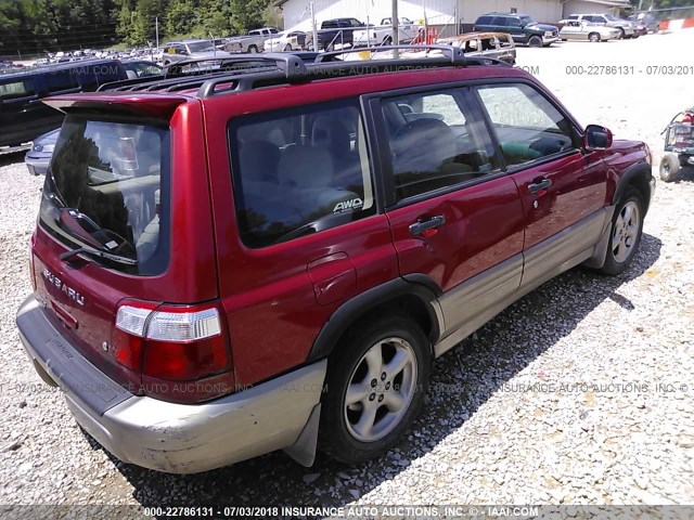 JF1SF655X1H738881 - 2001 SUBARU FORESTER S RED photo 4
